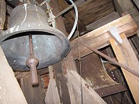 Blick in den Gruhnoer Glockenstuhl